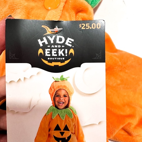 NEW Infant Plush Pumpkin Costume With Hood Size 6-12 mo Originally $25  Pullover - Picture 3 of 6